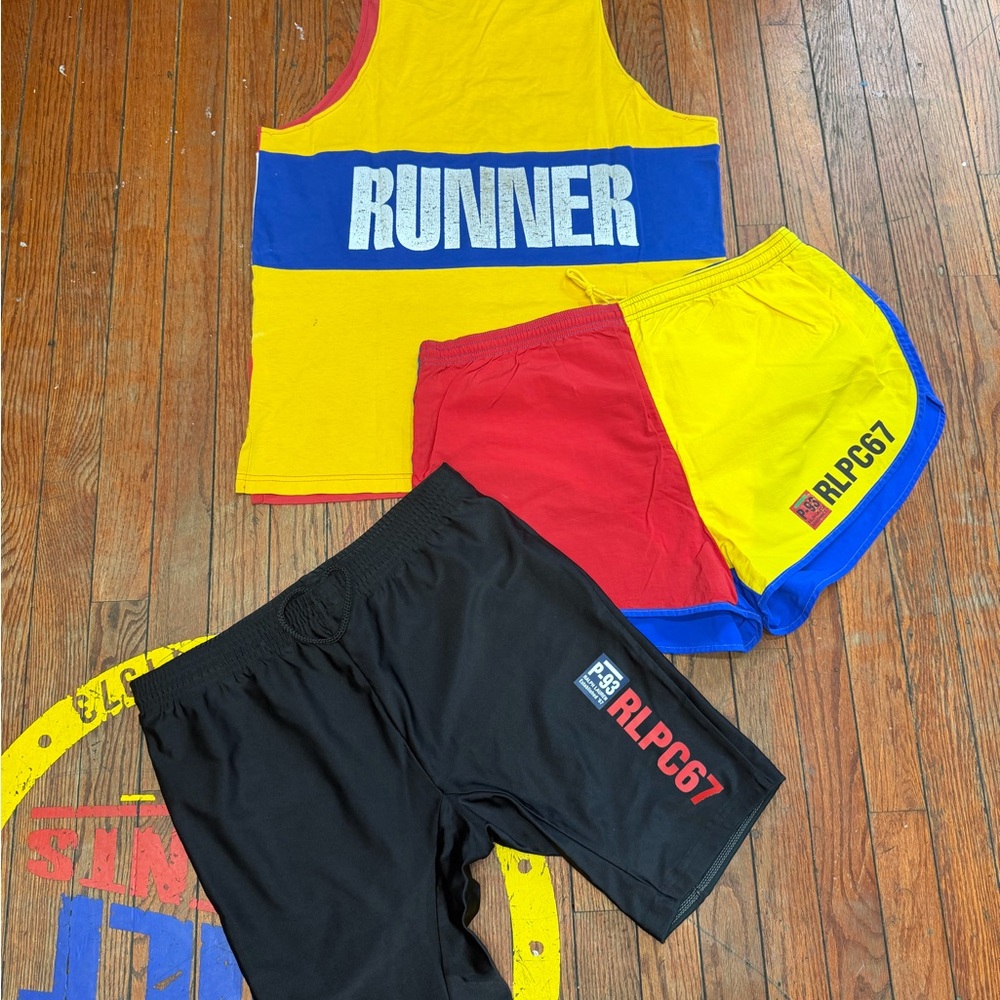 Polo by Ralph Lauren Red, Yellow, and Black Men's Shorts